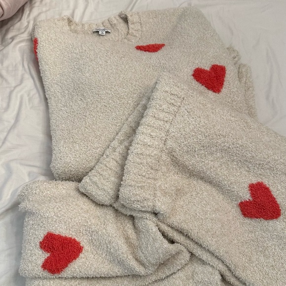 SPLENDID Fuzzy Sweater Hearts LOUNGEWEAR - Picture 5 of 7
